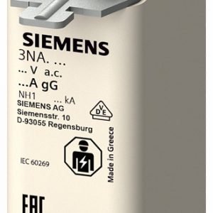 Fusible NH 500VCA 100A curva gG T1 120kA Siemens