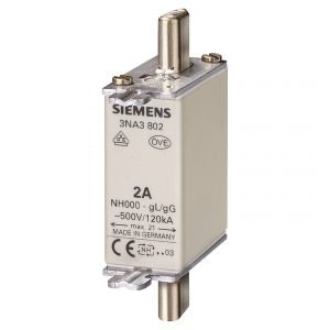Fusible NH 500VCA 80A curva gG 120kA T000 Siemens