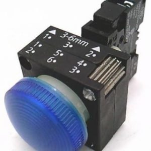 Lámpara señalización LED IP66 24VCA AZUL completa
