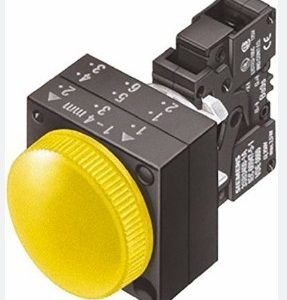 Lámpara señalización LED amarilla 230V IP66 completa