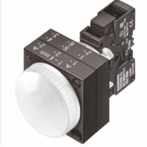 Lámpara señalización LED IP66 blanca 230VCA plástica