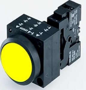 Pulsador luminoso amarillo 1NA IP66 230VCA rasante LED