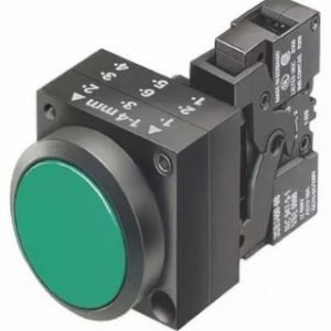 Pulsador luminoso 1NA verde IP66 230VCA rasante LED