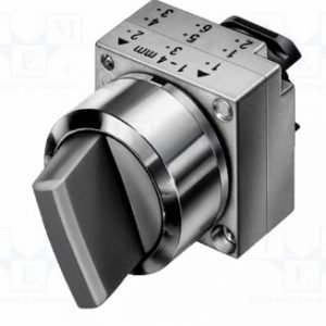 Perilla conmutadora metálica IP67 negra 3 pos. con retención