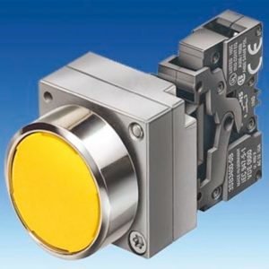 Pulsador metálico IP67 1NC rojo rasante completo