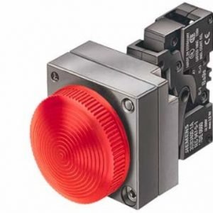 Lámpara señalización LED roja metálica IP67 24V CA/CC