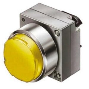 Pulsador metálico IP67 230VCA 1NA amarillo con LED