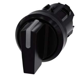 Selector iluminable  22 mm  redondo  plastico  negro  muleti