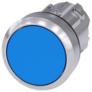 Pulsador metálico SIRIUS ACT azul IP69K sin contactos