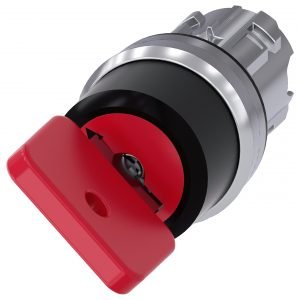 Interruptor de llave O.M.R. 22mm redondo 2 posiciones rojo
