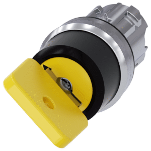 Interruptor de llave 22mm redondo 2 posiciones amarillo 73033