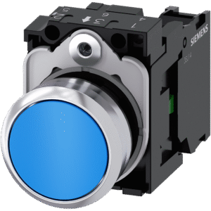 Pulsador Rasante SIRIUS metálico azul IP69K 1NA