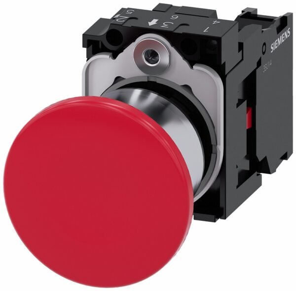 Pulsador Hongo Metálico Ø40mm 1NC Rojo IP69K Siemens
