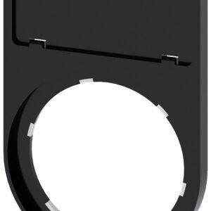 Portaplaquitas 22mm negro rasante marco redondeado 12.5x27mm