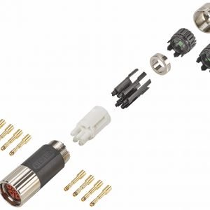 Conector de potencia tam. 1hembra de 6 polos  tuerca de raco