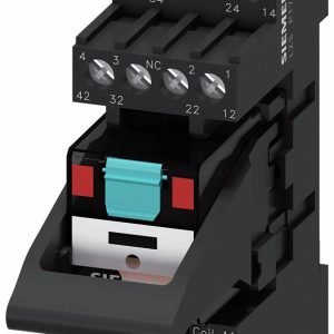 Conjunto minirele 4 INV Zocalo y Modulo LED rojo 24VCA