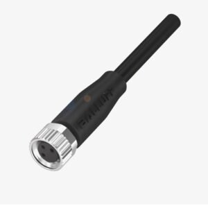 Conector M8x1 ,  hembra, recto, 3 pines, codificación A , número de conductores  3 , cable PUR negro  2 m.