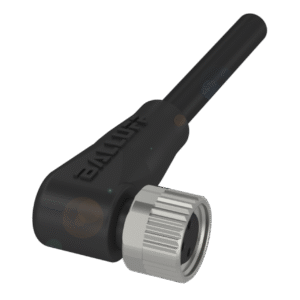 Conector M8x1 , hembra, acodado , 3 pines, codificación A ,  número de conductores 3  , Cable PUR negro 5 m.