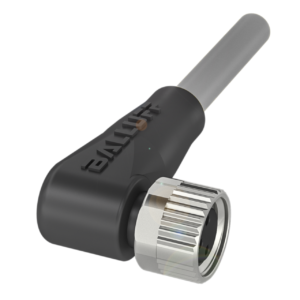 Conector M8x1, hembra , acodado, 3 pines , Codificación A , Numero de conductores conectables 3 , Con cable PVC gris 5