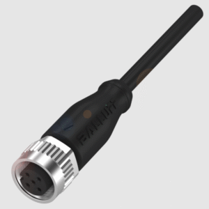 Conector M12x1, recto ,  hembra, 5 pines, codificación A , Salida de conmutación antivalente , Cable PUR negro 2 m ,  co