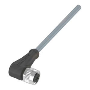 Conector M12x1,  hembra,acodado , 5 pines, codificación A , número de conductores 4 , Cable PVC gris  2 m .
