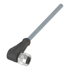 Conector M12x1,  hembra,acodado , 5 pines, codificación A , número de conductores 4 , Cable PVC gris  5  m .