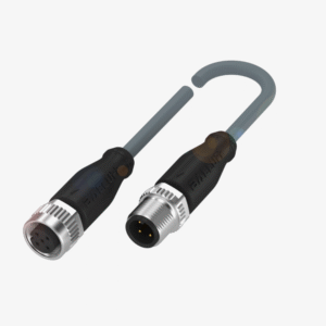 Cable, Conector Hembra M12,Conector macho M12 PVC 1 metros. Apto para cadenas de arrastre.