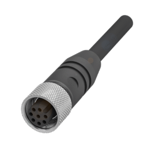 Conector  M12x1 ,  hembra, recto, 8 pines, codificación A , número de conductores 8 , cable PUR blindado negro  10 m.