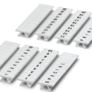 Tira Zack, 10 unidades, rotulación longitudinal con los números sucesivos: 1 ... 10, blanco, Anchura: 4 mm. Sirven para