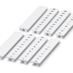 Tira Zack, 10 unidades, rotulación longitudinal con los números sucesivos: 51 ... 60, blanco, Anchura: 5 mm
