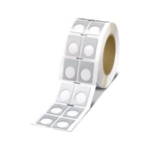 Rótulo de plástico con agujero, Rollo, plateado, sin rotular, rotulable con: THERMOMARK ROLL, THERMOMARK ROLL X1, THERMO