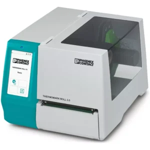 Impresora de transferencia térmica para material en rollos, incl. cable de alimentación, cable USB. El CD de soporte inc