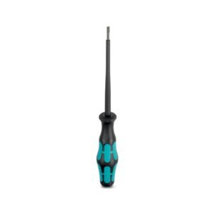 Destornillador p/ cabezas ranura simple, aislam. VDE, tamaño: 0,6x3,5x100 mm, empuñadura de 2 compon., con protección an