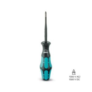 Destornillador, positivo-negativo PZH/plano, aislado VDE, tamaño: PZ 1 x 80, sujeción de 2 componentes, con protección a