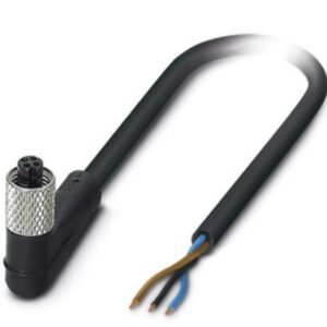 Cable para sensores/actuadores, 3-polos, PUR, negro RAL 9005, extremo de cable libre, a Hembra de conexión acodado M5, c