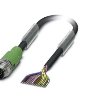 Cable para sensores/actuadores, 17-polos, PVC, negro RAL 9005, Conector macho recto M12 SPEEDCON, codificado A, a extrem