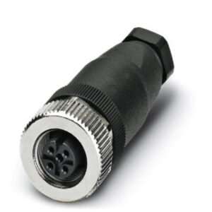 Conector, 5-polos, Hembra de conexión recto M12, codificado A, Conexión por tornillo, material de moleteado: Fundición i