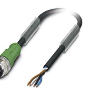 Cable para sensores/actuadores, 4-polos, PUR sin halógenos, negro grisáceo RAL 7021, Conector macho recto M12, codificad