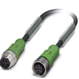 Cable para sensores/actuadores, 5-polos, PUR sin halógenos, negro grisáceo RAL 7021, Conector macho recto M12, codificad
