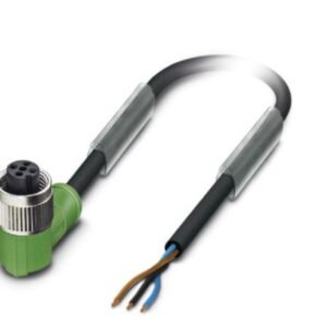 Cable para sensores/actuadores, 3-polos, PUR sin halógenos, negro grisáceo RAL 7021, extremo de cable libre, a Hembra de