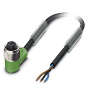 Cable para sensores/actuadores, 3-polos, PUR sin halógenos, negro grisáceo RAL 7021, extremo de cable libre, a Hembra de