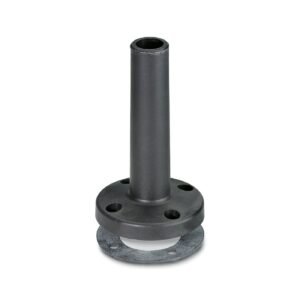 Pie con tubo integrado, 110 mm alto, negro