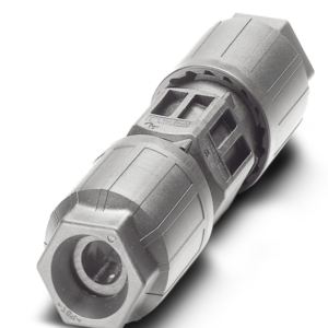 Empalmadores de cables, Conexión QUICKON, número de polos: 4, 1 mm² ... 2,5 mm², 690 V, 20 A, gris, con dos tuercas QUIC