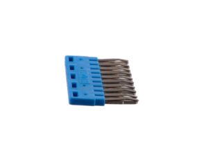 Puente de 10 elementos para borne de paso a resorte para conductor de 1,5mm² color azul