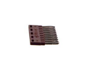 Puente de 10 elementos para borne de paso a resorte para conductor de 1,5mm² color marrón