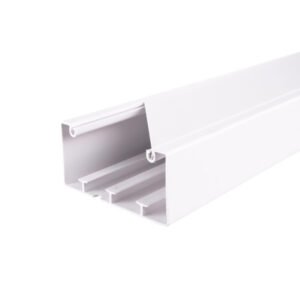 Cablecanal 100x50mm. color blanco (Incluye 2 unid. traba Cables)