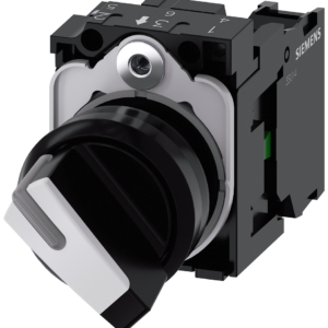 Perilla selectora iluminable, Plástica IP69K (COMPLETA), 1NA, BLANCA, 2 posiciones con Retención