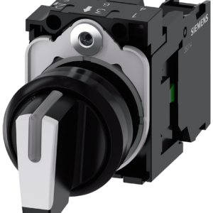 Perilla selectora iluminable, Plástica IP69K (COMPLETA), 2NA, BLANCA, 3 posiciones con Retención