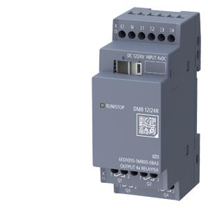 LOGO! DM8 12/24R I/O: 12, 24 V/12 V/24 V/relay,  4 DI/4 DO para LOGO! 9