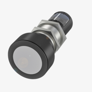 Sensor ultrasonico : Conector M12x1 macho, 5 pines , Ø 47,5 mm Salida conmutada PNP NO/NC  , Material  Latón, PBT niquel